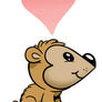 draw a cute bear cub using a heart.