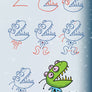 turn the number two into a alien space plant with chomping teeth
