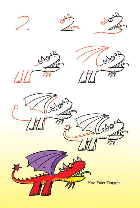 easy-to-follow drawing steps make drawing dragons simple for artists of all ages.