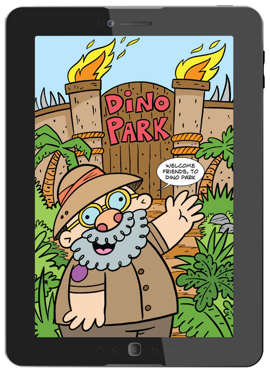 Start your drawing adventure with a funny comic about the "crazy" dinosaur world.