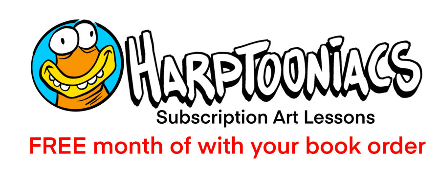 Receive a FREE month of Harptooniacs Subscription Art Lessons with your book order. 