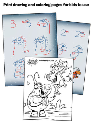 Print drawing and coloring pages to share with kids