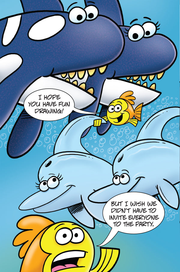 Learn to draw sea animals using numbers and letters.